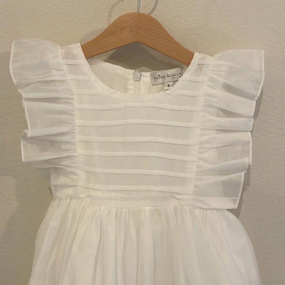 White Ruffle Sleeve Formal Dress for Girls